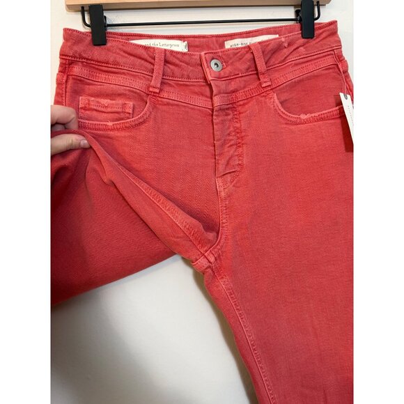 NEW Anthropologie Pilcro Slim Straight High-Rise Distressed Stretch Denim Jeans - Picture 6 of 14